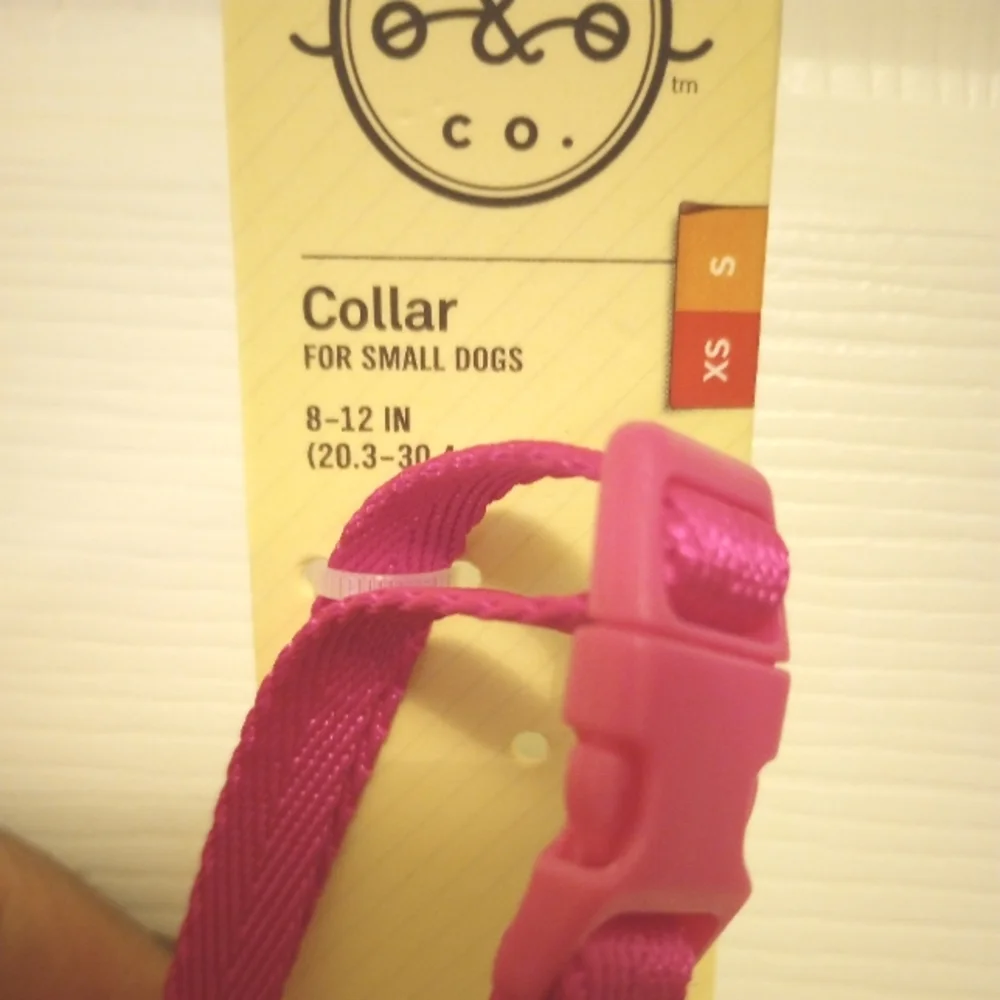 Pink puppy collar. Pink, size Small